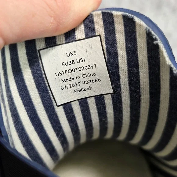 Joules Wellibob Navy Blue Yellow Star Print Ankle Rain Boots Women's 7 EU 38 NWT - Picture 6 of 7